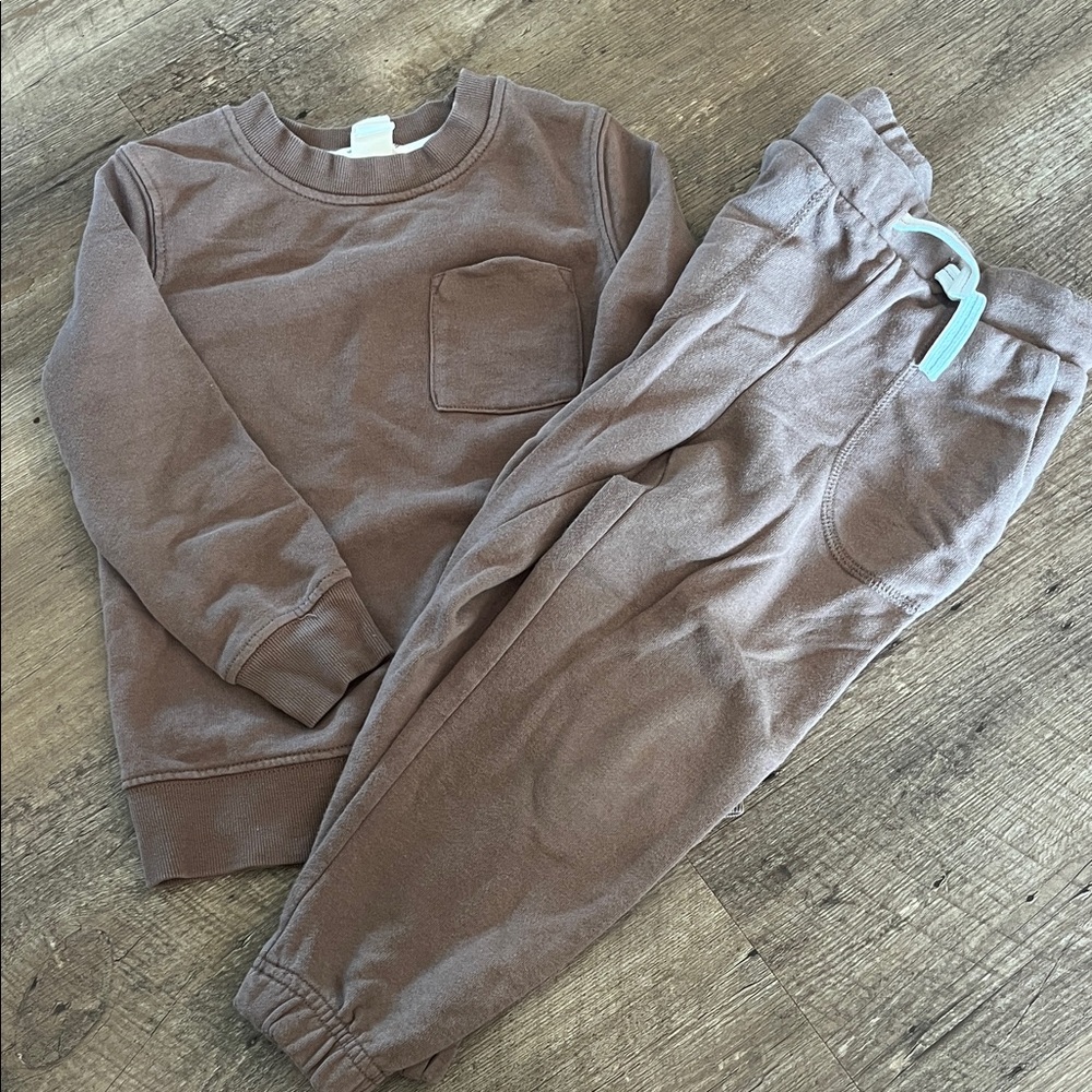 H&M Kids Brown Joggers and Sweatshirt Set